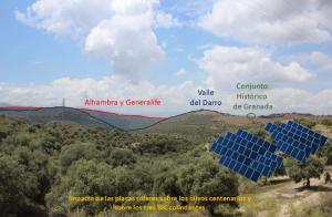 Recreación del impacto de la planta fotovoltaica de El Fargue.