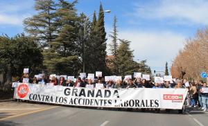 Concentración sindical el accidente laboral. 