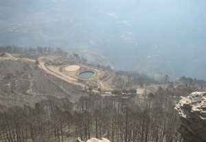Monte quemado por el fuego en el gran incendio de Lanjarón de 2005. 
