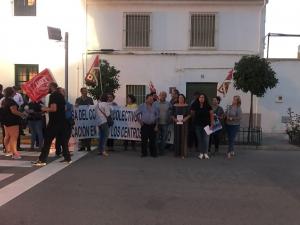 María del Carmen Pérez, en la protesta para reivindicar un convenio colectivo.