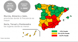Mapa del fraude en España.