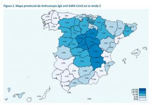 Mapa de la segunda oleada del estudio de seroprevalencia.