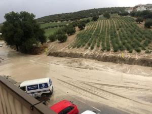 Efectos de la tromba de agua en Montefrío, el pasado septiembre.