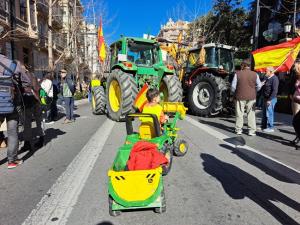 Tractores en Gran Vía en la movilización del pasado 20 de febrero. 