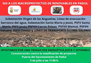 Convocatoria de la concentración.