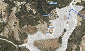 Plano de la balsa de 24 hectáreas prevista en la central hidroeléctrica reversible. 