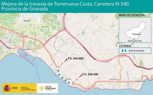 Plano de la actuación prevista en la N-340 en Torrenueva Costa.