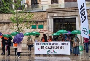 Concentración de CSIF para reclamar el rescate público del 061.