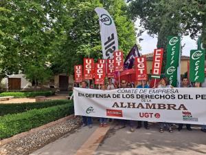 Protesta de los trabajadores de la Alhambra.