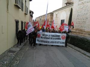 Manifestación celebrada esta mañana en la Alhambra.