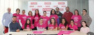 Representantes de los colectivos en huelga, junto a representantes de CCOO.