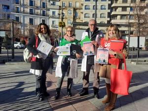 Representantes sindicales en la campaña que se inicia hoy.