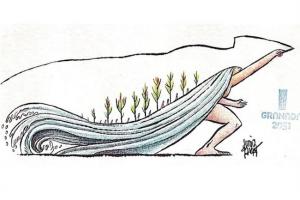 Ilustración de Sergio García en la presentación de Granada2031.