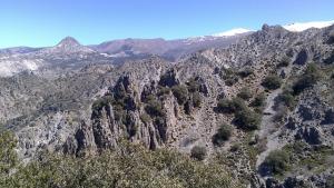 Sierra Nevada, en la zona de los Alayos, con el Trevenque al fondo.