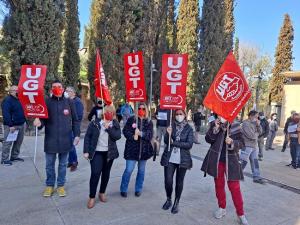 Segunda concentración en protesta por el incumplimiento del convenio colectivo.