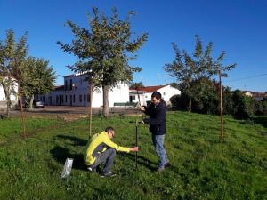 Investigadores de la UGR estudian el suelo de un parque en Minas de Riotinto.