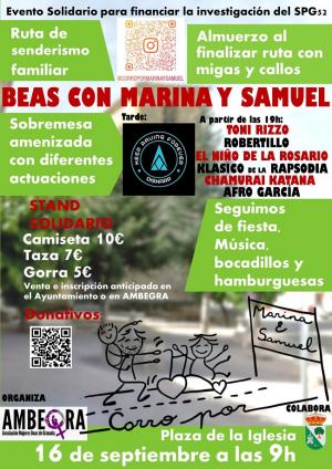 Cartel del evento solidario en Beas de Granada.