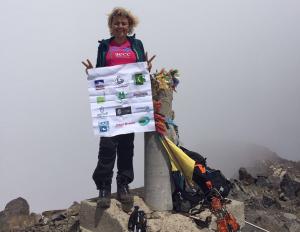 María Teresa Rodríguez, en la cima del Posets.