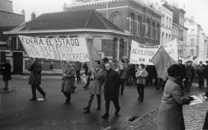 Manifestación contra el Estado de Excepción en España. Bruselas (Bélgica), 1969. 