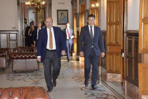 Luis Salvador y Sebastián Pérez, este jueves, al dirigirse a la rueda de prensa en la que han hecho balance.