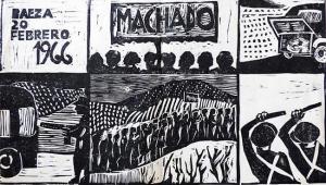 Cómic alusivo a la represión del homenaje a Machado. 