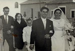 Boda de Cayetano y Rosario en 1958. Foto cedida por la familia, copia en AHCCOO-A.