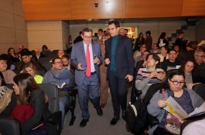 Entrena y Cuenca a su llegada a la reunión.