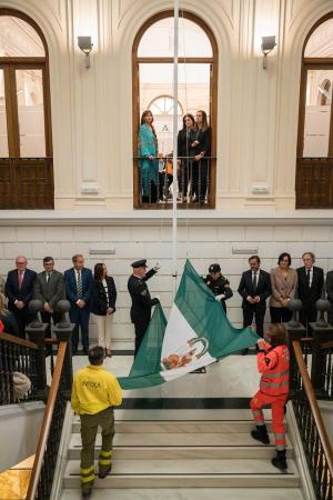 Izado de la Bandera de Andalucía en la Delegación de la Junta en Granada. 