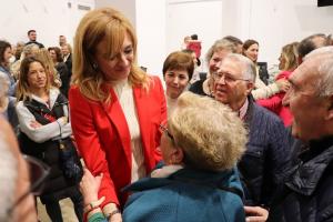 Berta Linares, tras la asamblea socialista. 