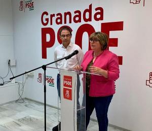 Ana Muñoz, junto a Miguel Ángel Fernández Madrid, en una rueda de prensa.