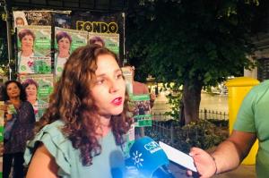 Ana Villaverde en el inicio de campaña en Bib-Rambla.