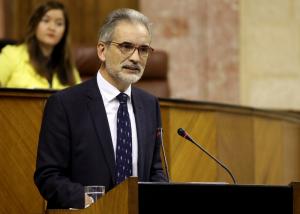 Aquilino Alonso, este miércoles en el Parlamento andaluz.