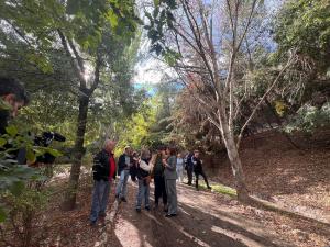 Raquel Ruz durante la visita al Parque Bola de Oro.