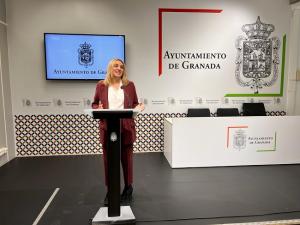 Marifrán Carazo en rueda de prensa.