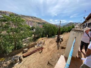 Labores para la construcción de los pisos de lujo, que incluyen tala de árboles para un vial de acceso.