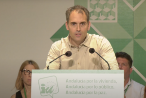 El coordinador de IU Andalucía, Toni Valero, en Granada. 