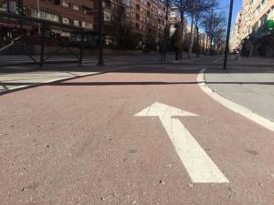 Carril bici en Camino de Ronda, que se convertirá en circuito para 'running'.