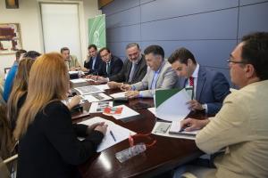 Reunión de la mesa técnica de la Junta celebrada el pasado mayo con la participación del Defensor.