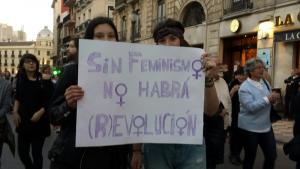 Una de las pancartas reivindicativas de la manifestación en Granada del pasado 8 de marzo.