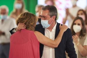 Susana Díaz y Juan Espadas, esta tarde en el Comité Director.