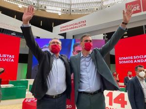 Juan Espadas y Pedro Sánchez en el Congreso de Torremolinos.