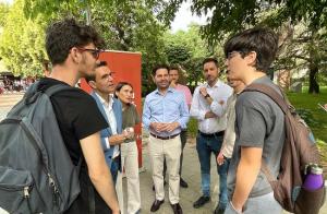 Noel López y Francisco Cuenca, este miércoles, en los paseíllos de Fuentenueva.