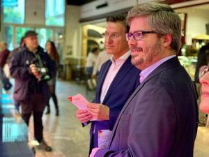 Fran Hervías y Luis Salvador en una visita electoral en Granada. 