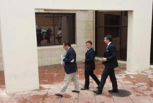 Los ediles Ledesma y Fuentes a su salida de la declaración el pasado mayo.