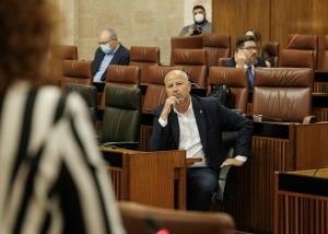 Javier Imbroda, este miércoles en el Parlamento.