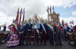 Juan Manuel Moreno, este domingo, en la Romería de la Virgen de la Cabeza.