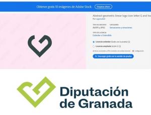 Logo gratis de un banco de imáganes y debajo el logo de Diputación.