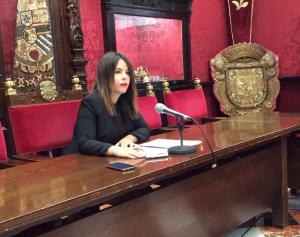 Lorena Rodríguez en rueda de prensa. 