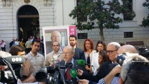 Luis De Haro-Rossi, este lunes atendiendo a los periodistas.