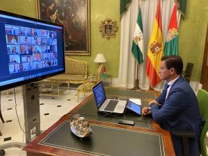 Luis Salvador en una reunión telemática sobre los remanentes.